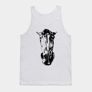 funny horse in black and white - horse head Tank Top